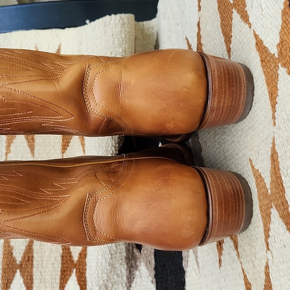 BLACK STAR LEATHER WESTERN KNEE HIGH BOOTS - Picture 5 of 15